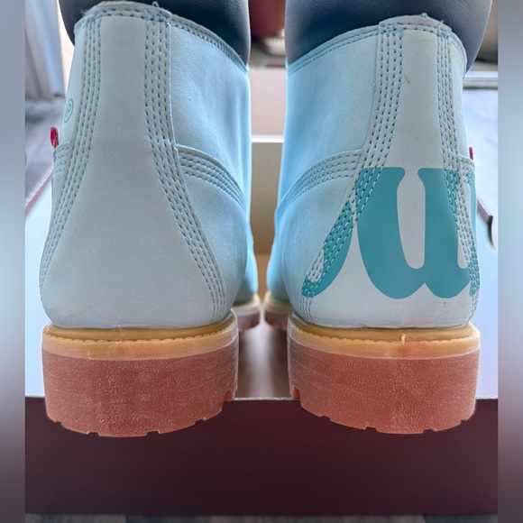 NEW 6M Supreme X Timberland Premium Turquoise ICE BLUE Waterproof Nubuck Boots - Picture 5 of 13